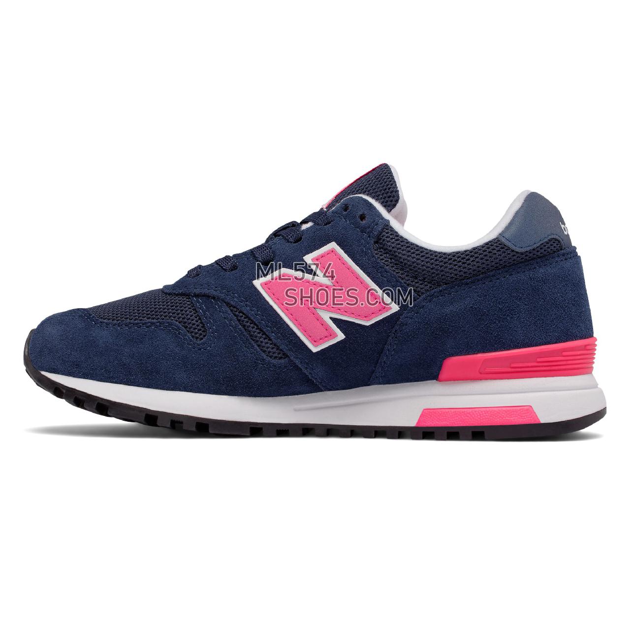 New Balance 565 - Women's Classic Sneakers - Navy with Pink - WL565NPW