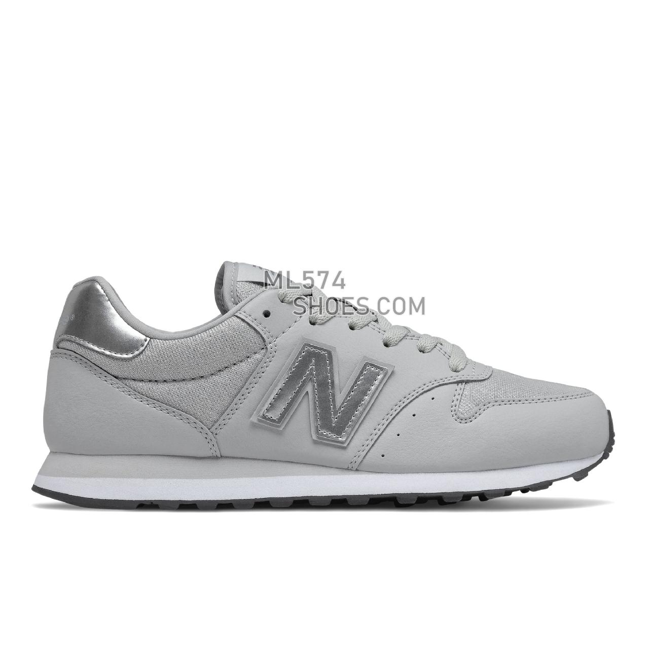 New Balance 500 Classic - Women's Classic Sneakers - Light Aluminum with Silver Metallic - GW500MN1