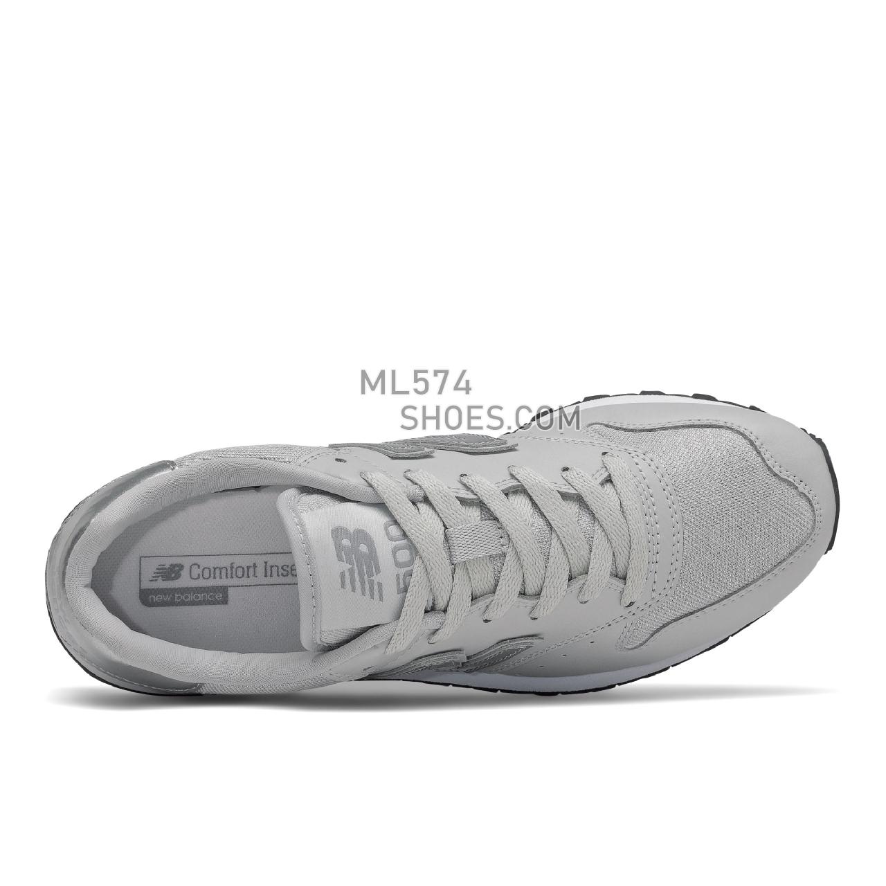 New Balance 500 Classic - Women's Classic Sneakers - Light Aluminum with Silver Metallic - GW500MN1