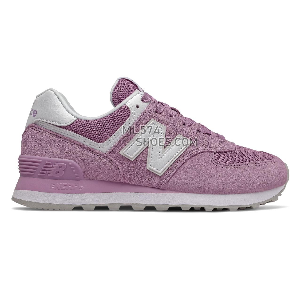 New Balance 574 - Women's Classic Sneakers - Canyon Violet with White - WL574OAC