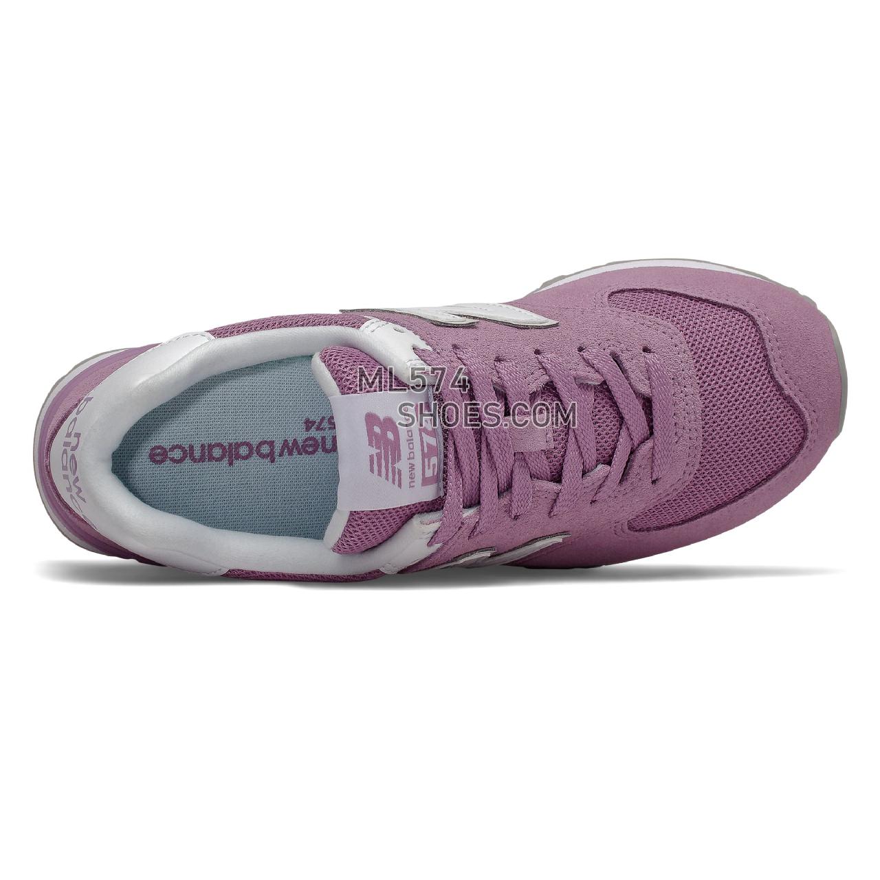 New Balance 574 - Women's Classic Sneakers - Canyon Violet with White - WL574OAC