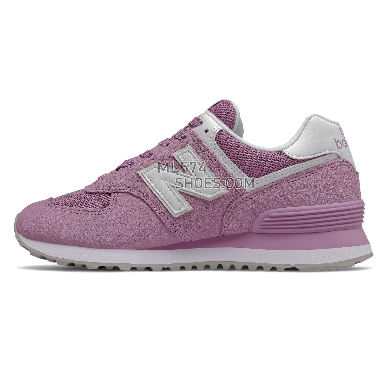 New Balance 574 - Women's Classic Sneakers - Canyon Violet with White - WL574OAC