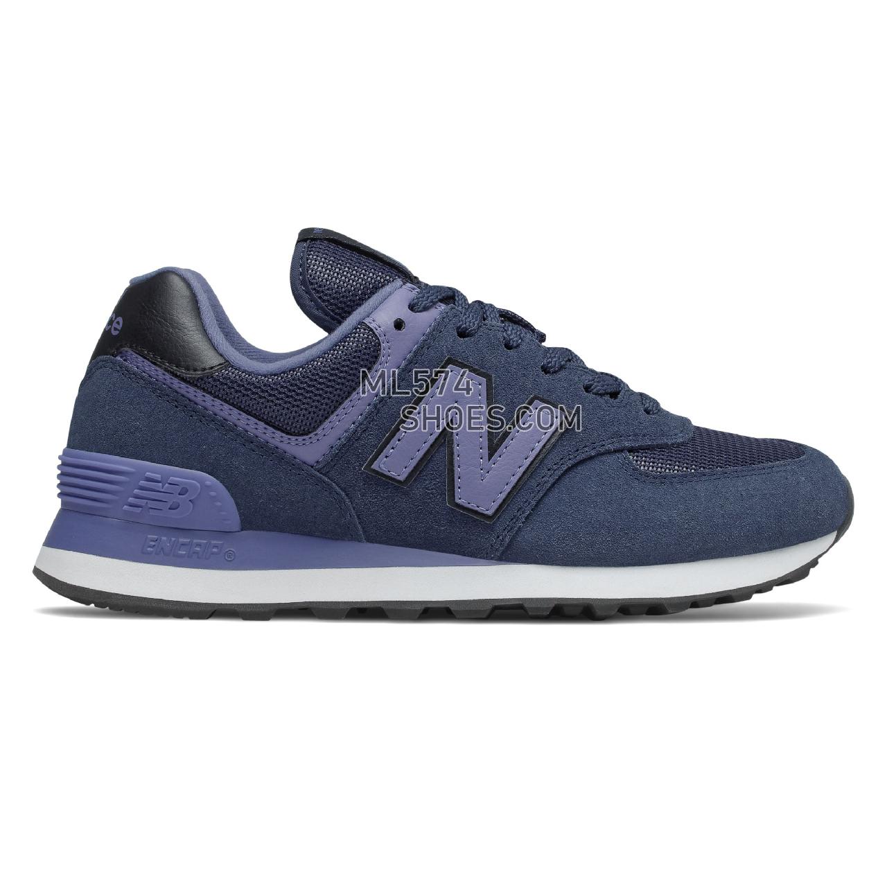 New Balance 574 - Women's Classic Sneakers - Natural Indigo with Black - WL574LBG