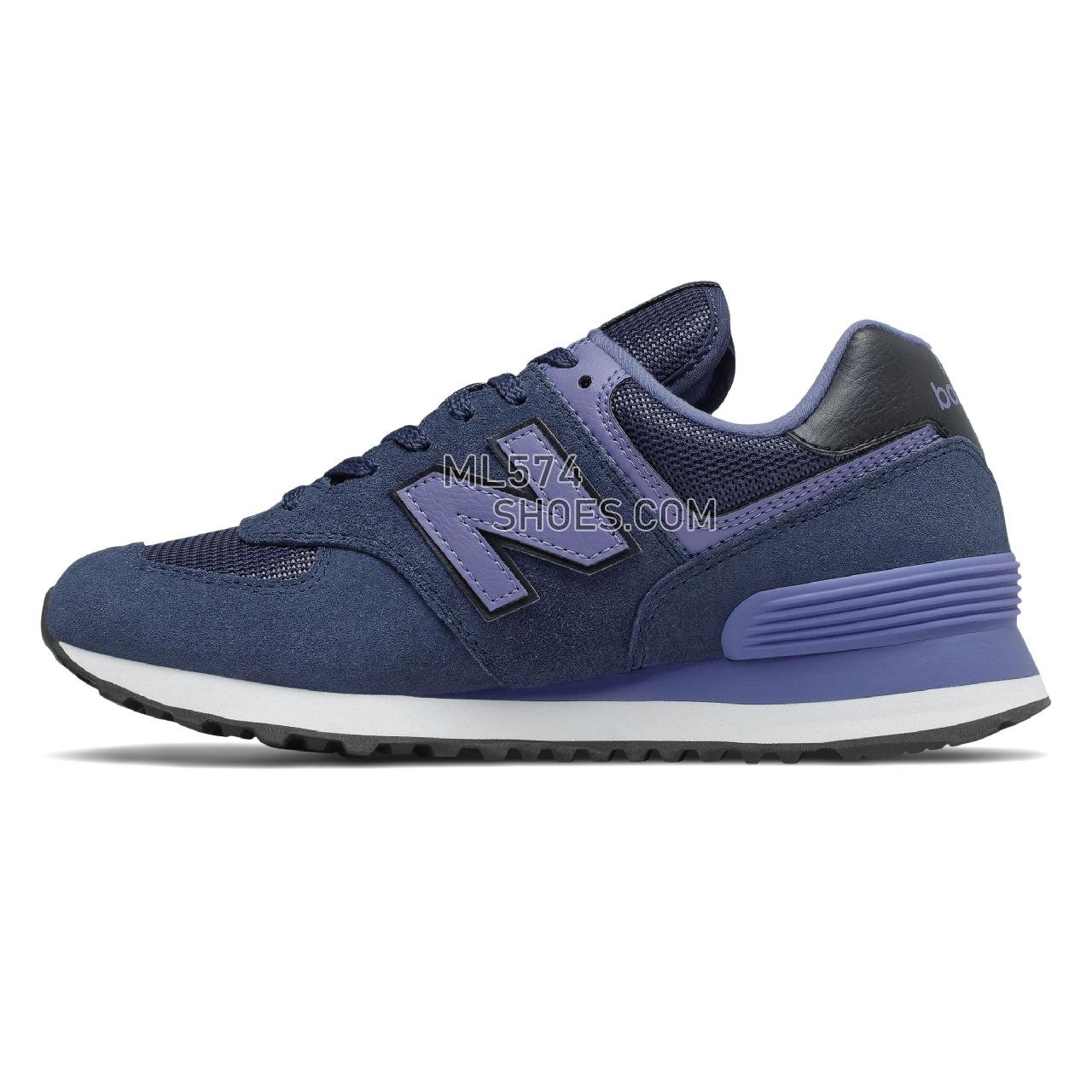 New Balance 574 - Women's Classic Sneakers - Natural Indigo with Black - WL574LBG