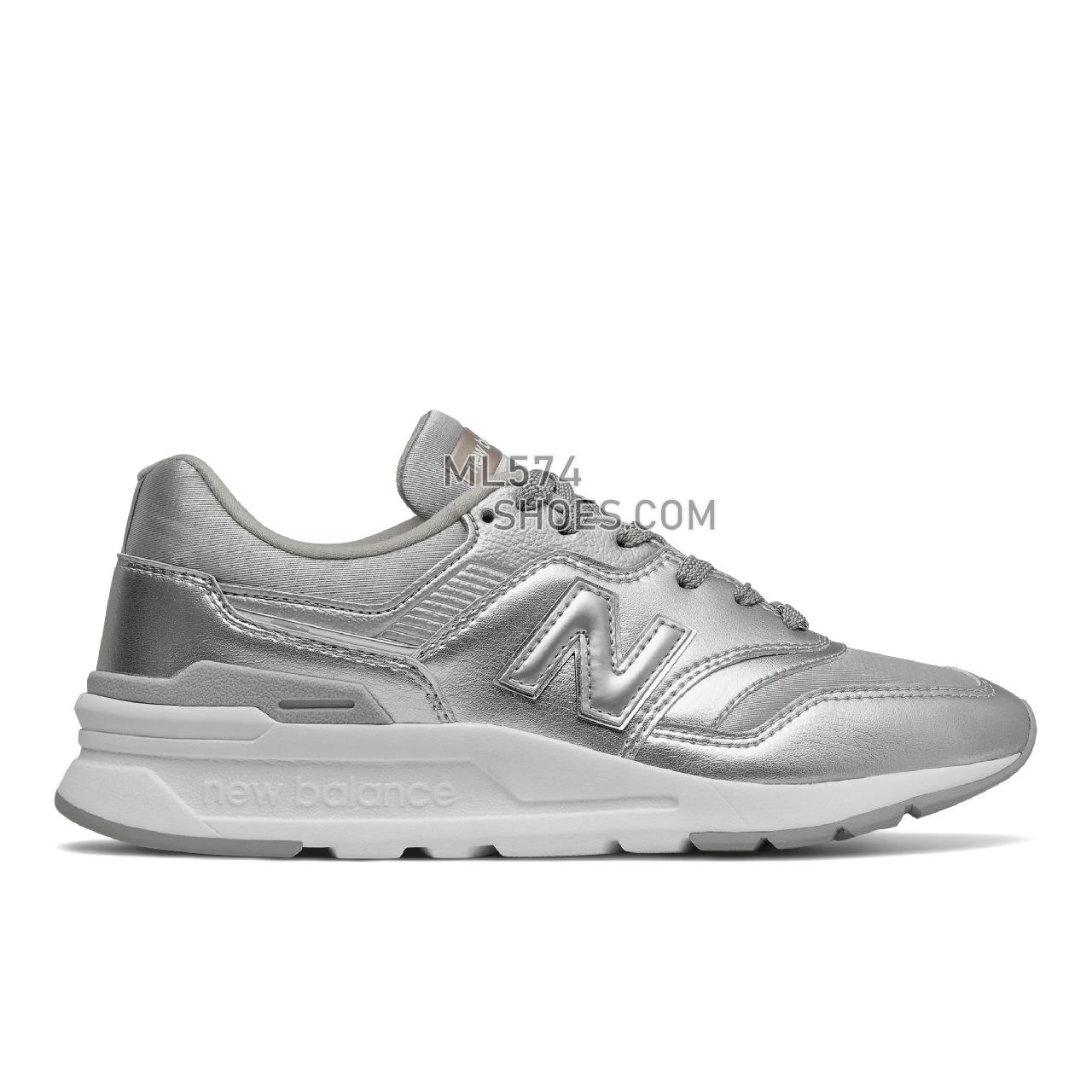 New Balance 997H - Women's Classic Sneakers - Silver Metallic with Rain Cloud - CW997HML