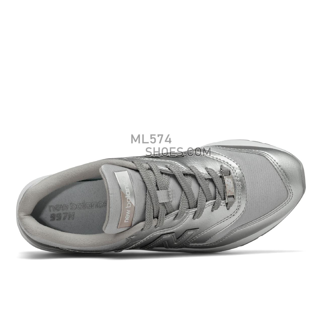 New Balance 997H - Women's Classic Sneakers - Silver Metallic with Rain Cloud - CW997HML