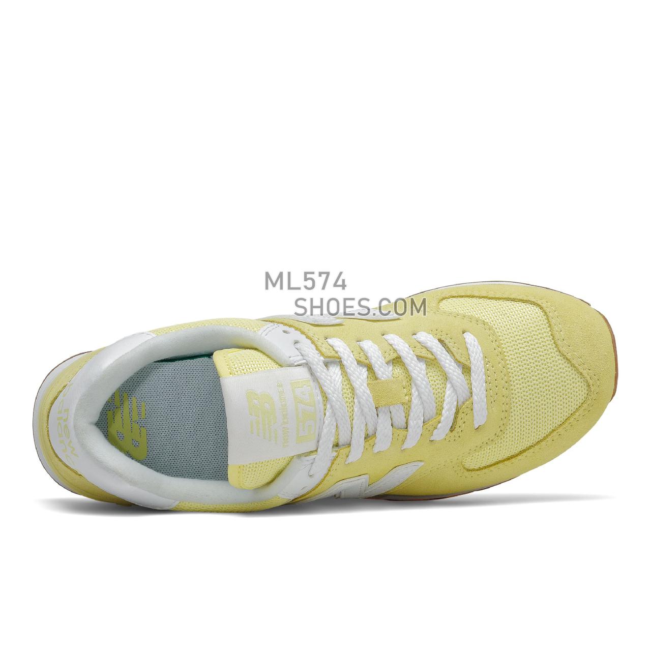 New Balance 574 - Women's Classic Sneakers - Lemon Haze with White - WL574PK2