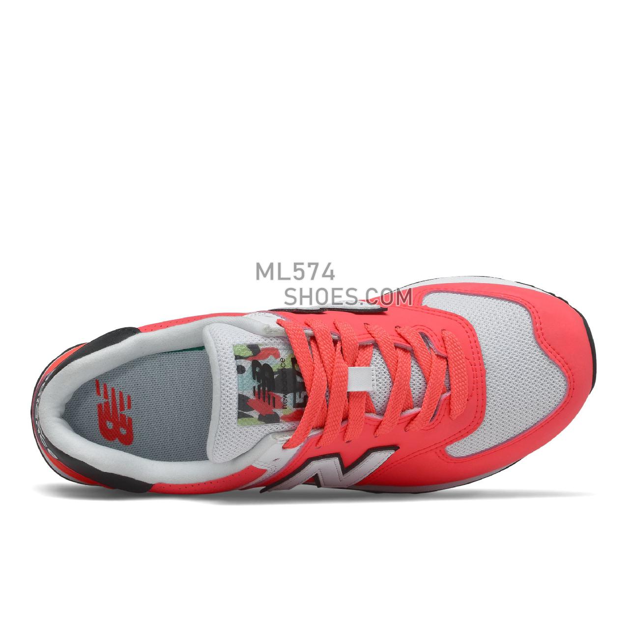 New Balance 574 - Women's Classic Sneakers - Vivid Coral with White - WL574CU2