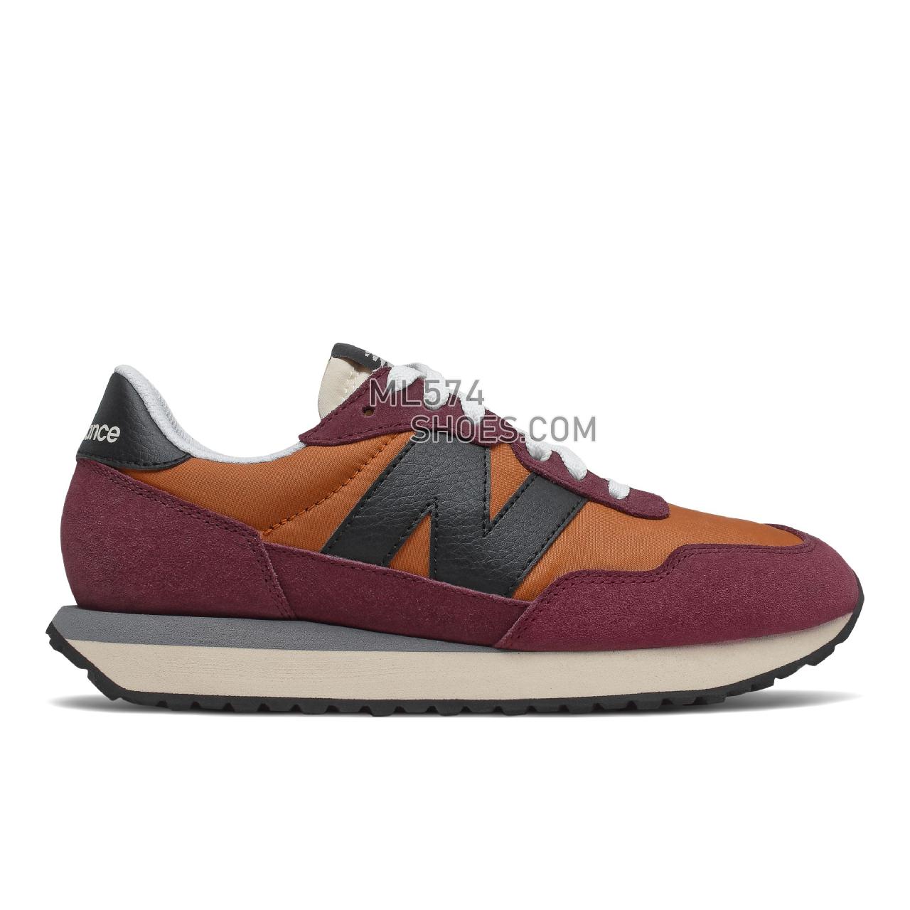 New Balance 237 - Women's Classic Sneakers - Vintage Orange with Nb Burgundy - WS237SC