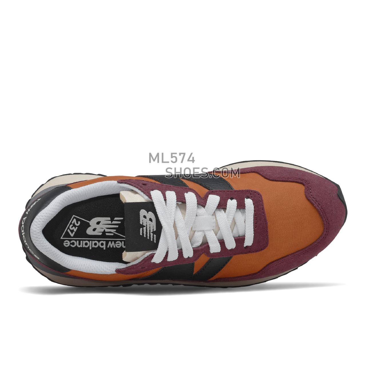 New Balance 237 - Women's Classic Sneakers - Vintage Orange with Nb Burgundy - WS237SC