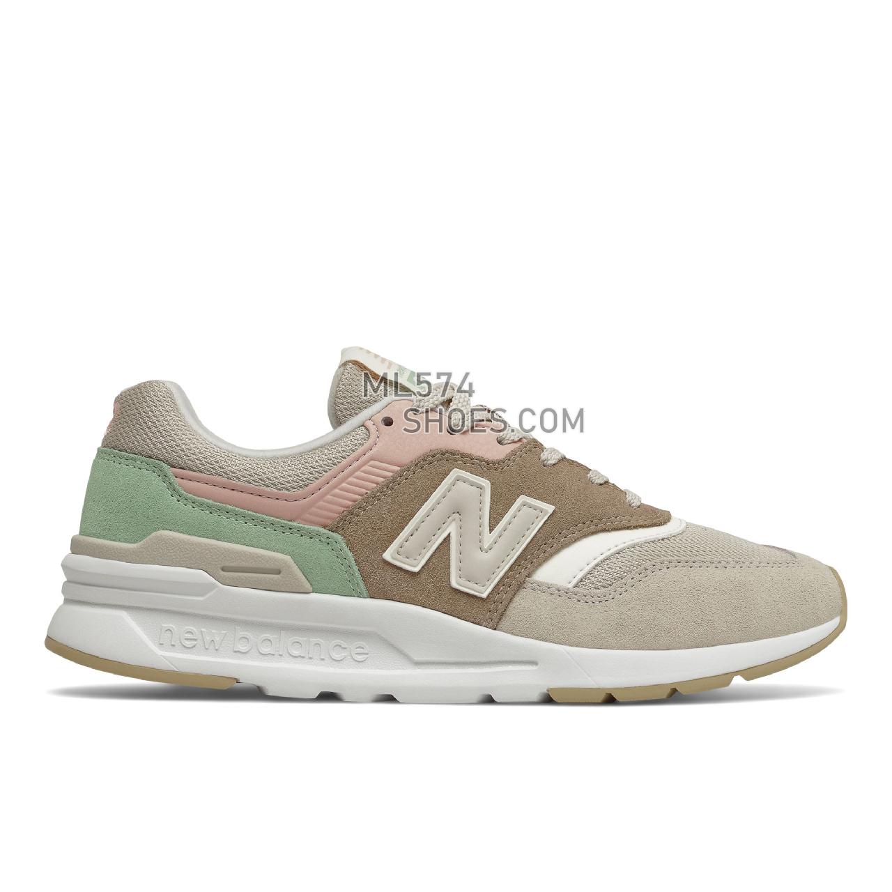 New Balance 997H - Women's Classic Sneakers - Tan with Pink - CW997HVD