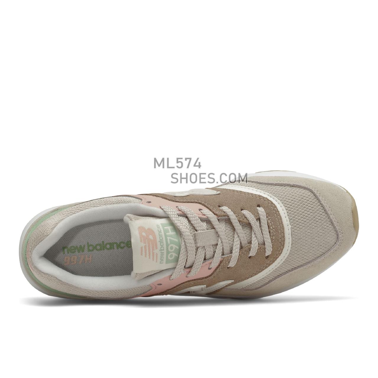 New Balance 997H - Women's Classic Sneakers - Tan with Pink - CW997HVD