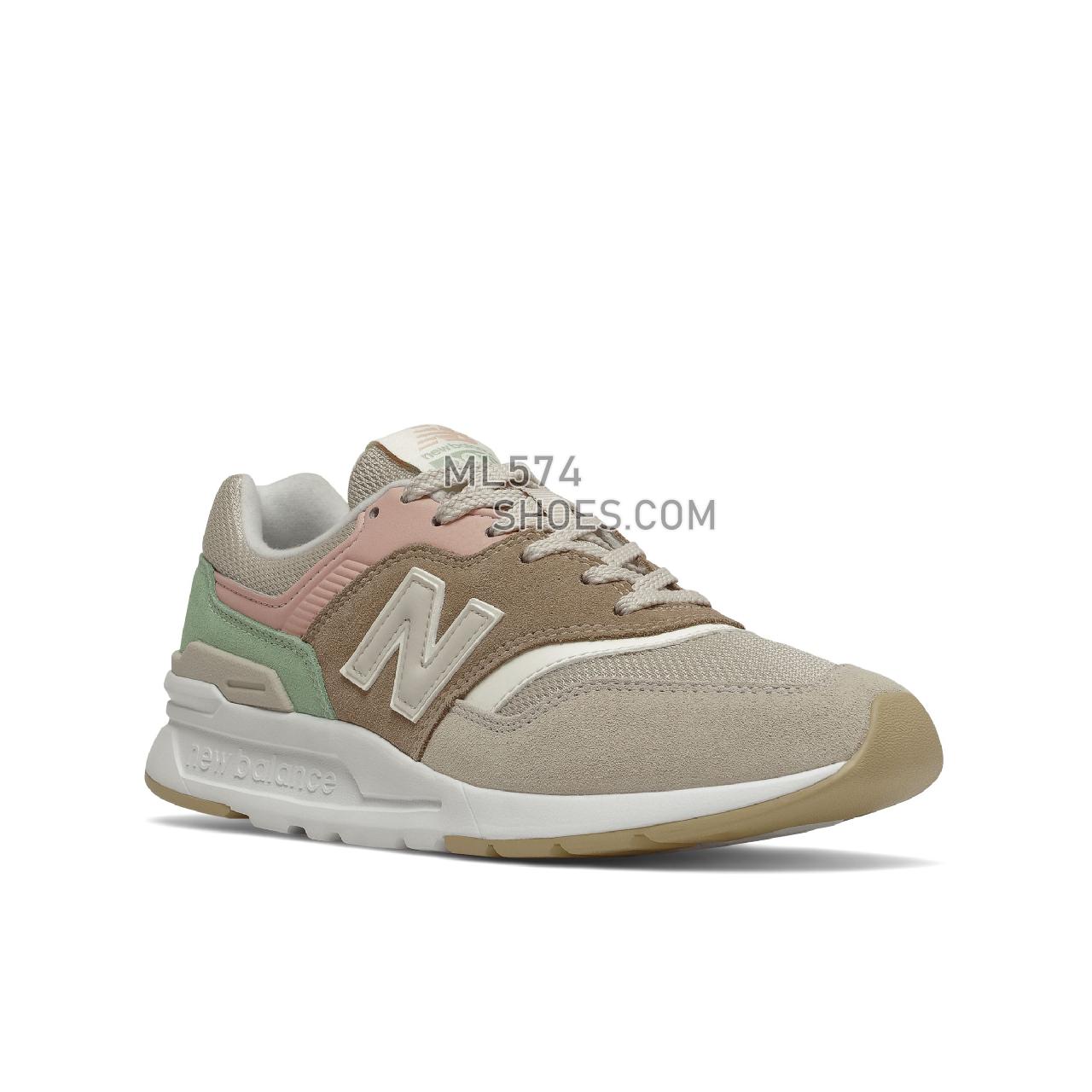 New Balance 997H - Women's Classic Sneakers - Tan with Pink - CW997HVD