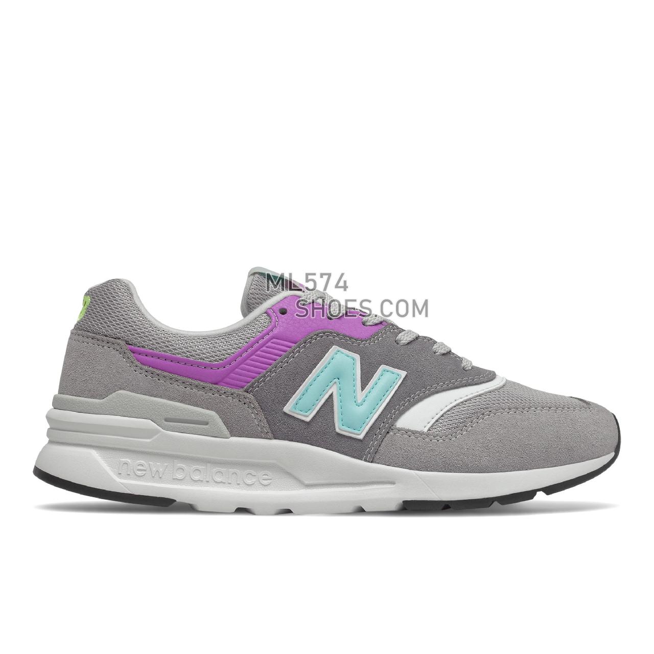 New Balance 997H - Women's Classic Sneakers - Grey with Purple - CW997HVA