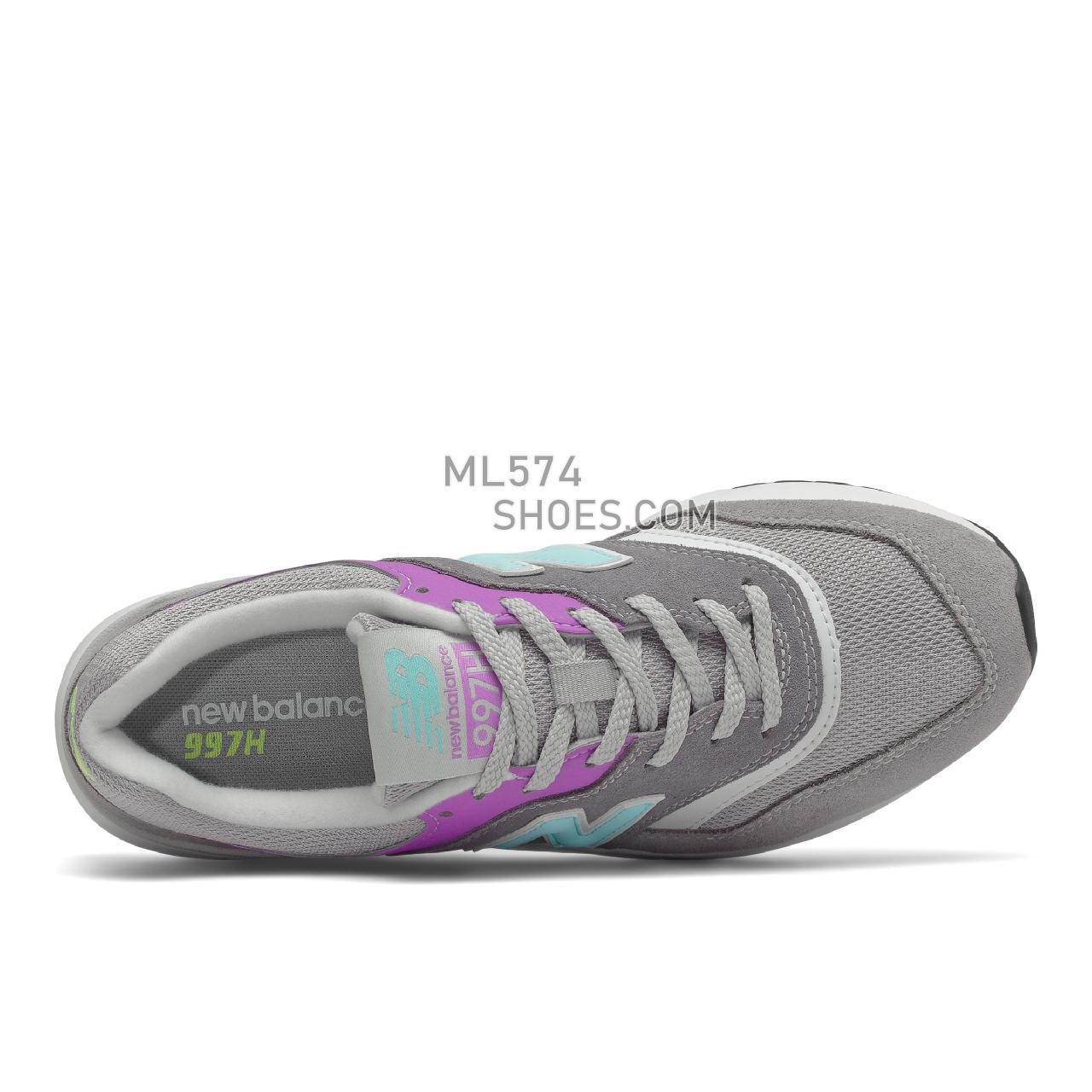 New Balance 997H - Women's Classic Sneakers - Grey with Purple - CW997HVA