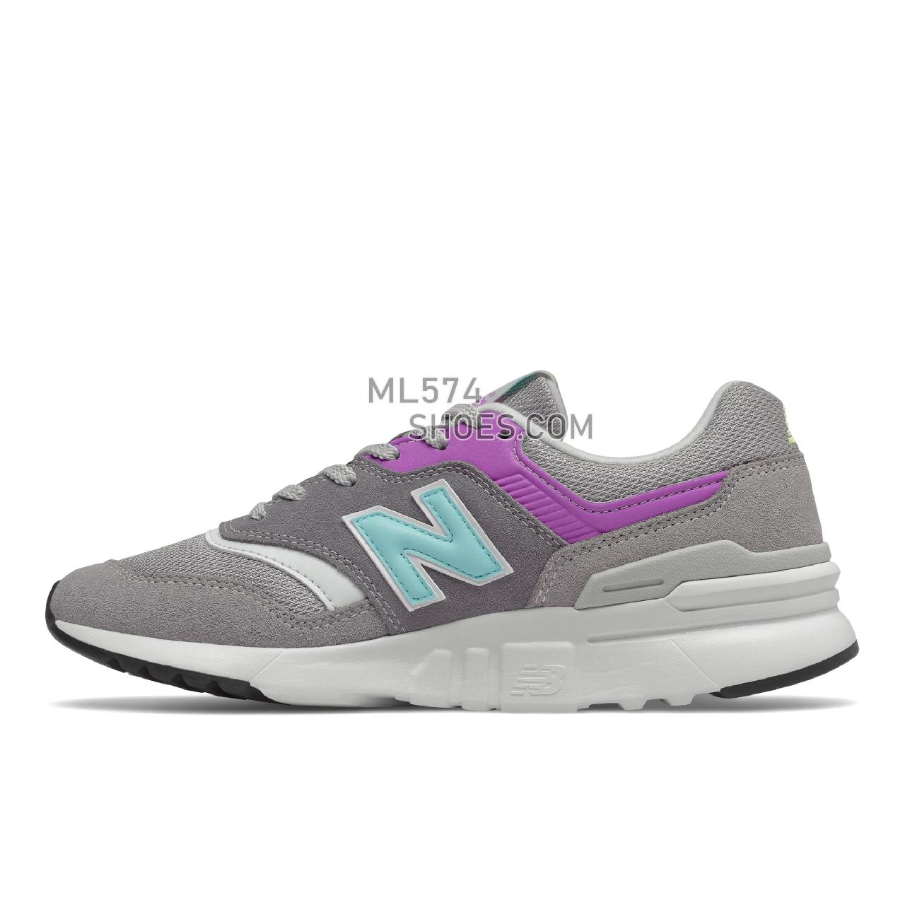 New Balance 997H - Women's Classic Sneakers - Grey with Purple - CW997HVA