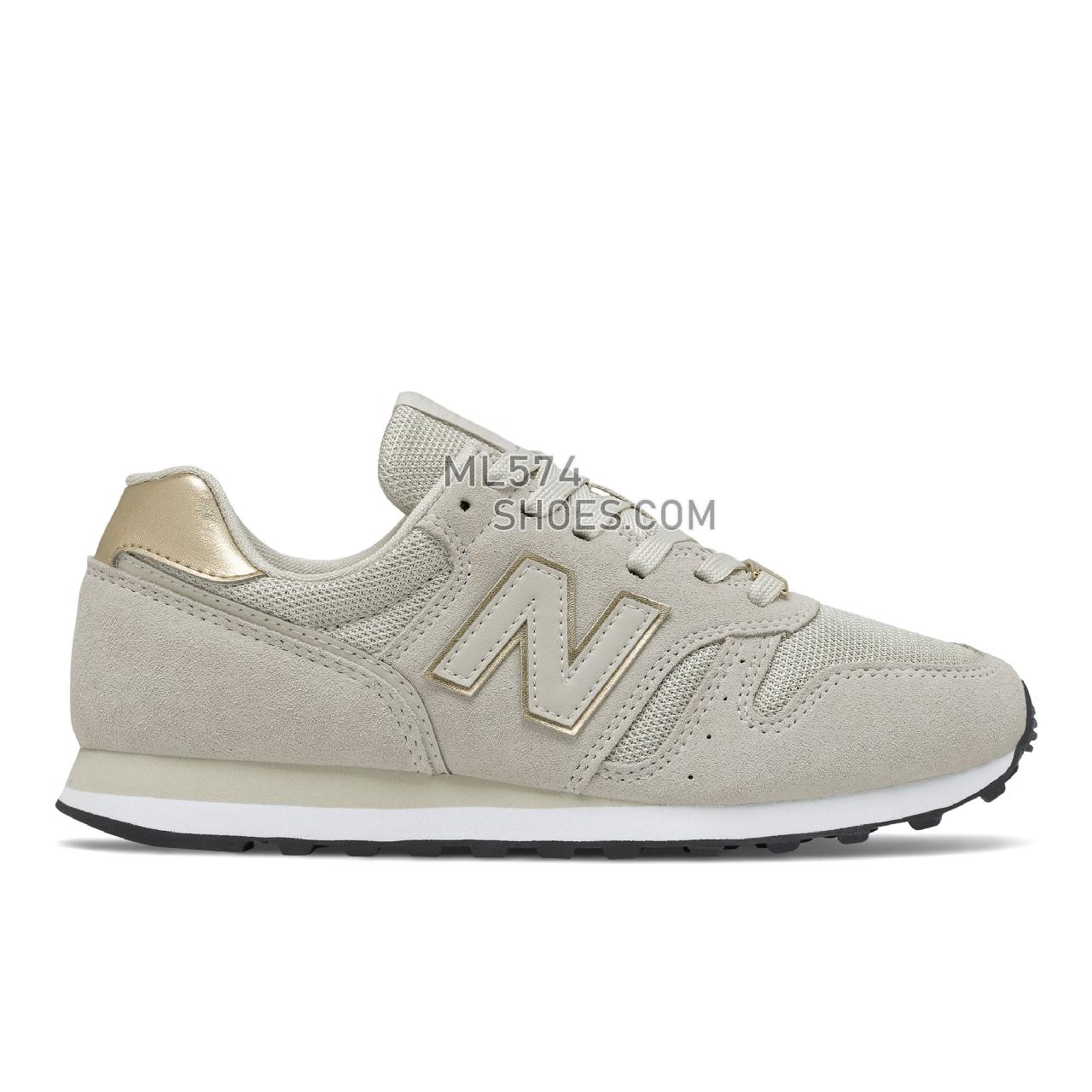 New Balance 373V2 - Women's Classic Sneakers - Silver Birch with Gold Metallic - WL373MT2