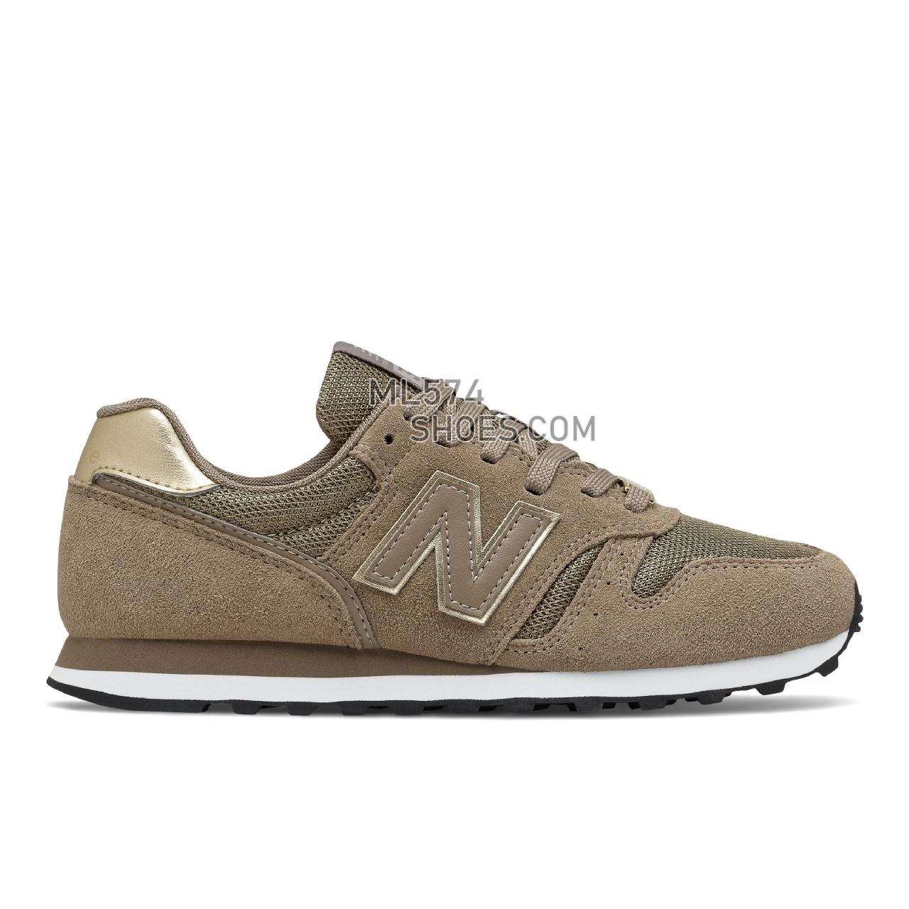 New Balance 373V2 - Women's Classic Sneakers - Mushroom with Gold Metallic - WL373ML2