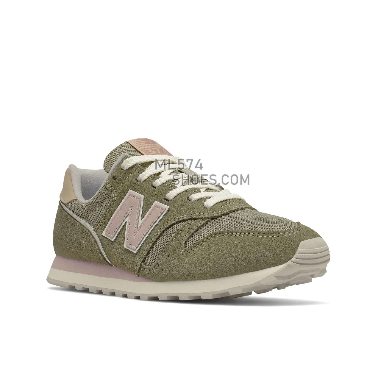 New Balance 373V2 - Women's Classic Sneakers - Covert Green with Space Pink - WL373ES2