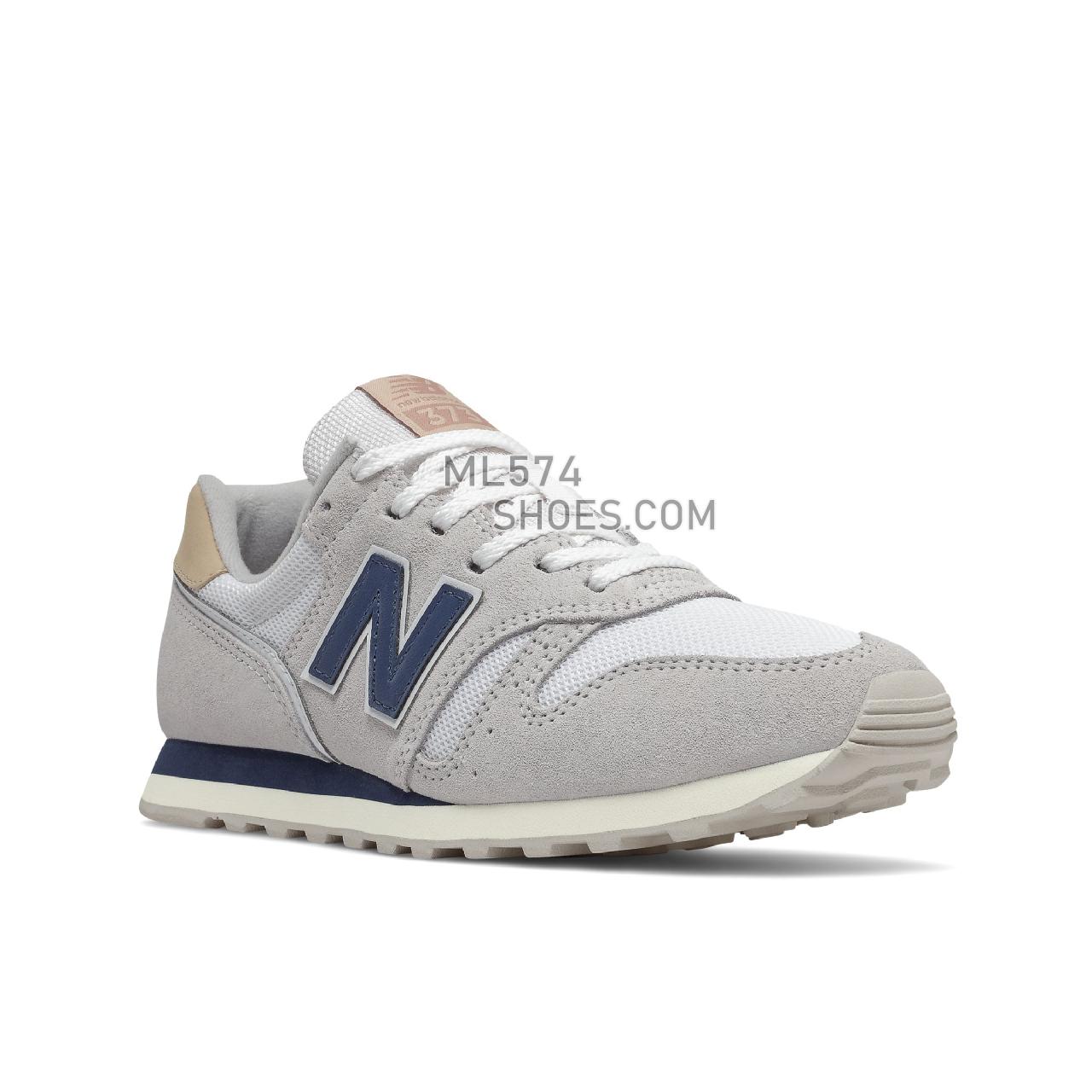 New Balance 373V2 - Women's Classic Sneakers - Deep Porcelain Blue with Storm Blue - WL373EN2