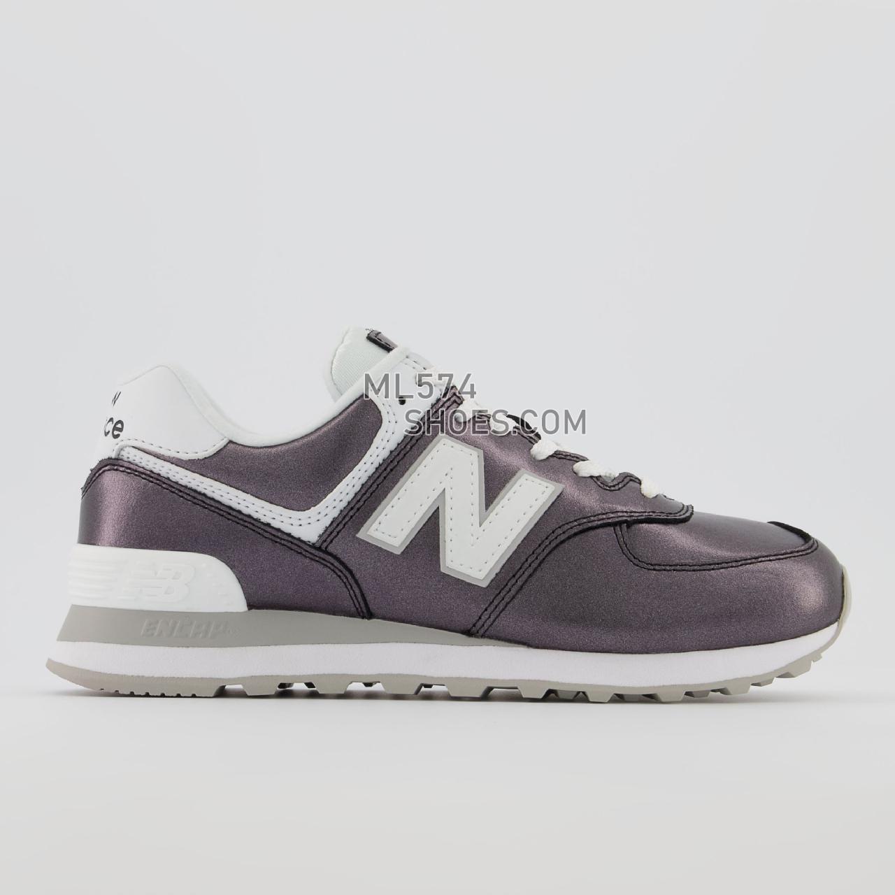 New Balance 574v2 - Women's Classic Sneakers - Black Metallic with White - WL574LD2