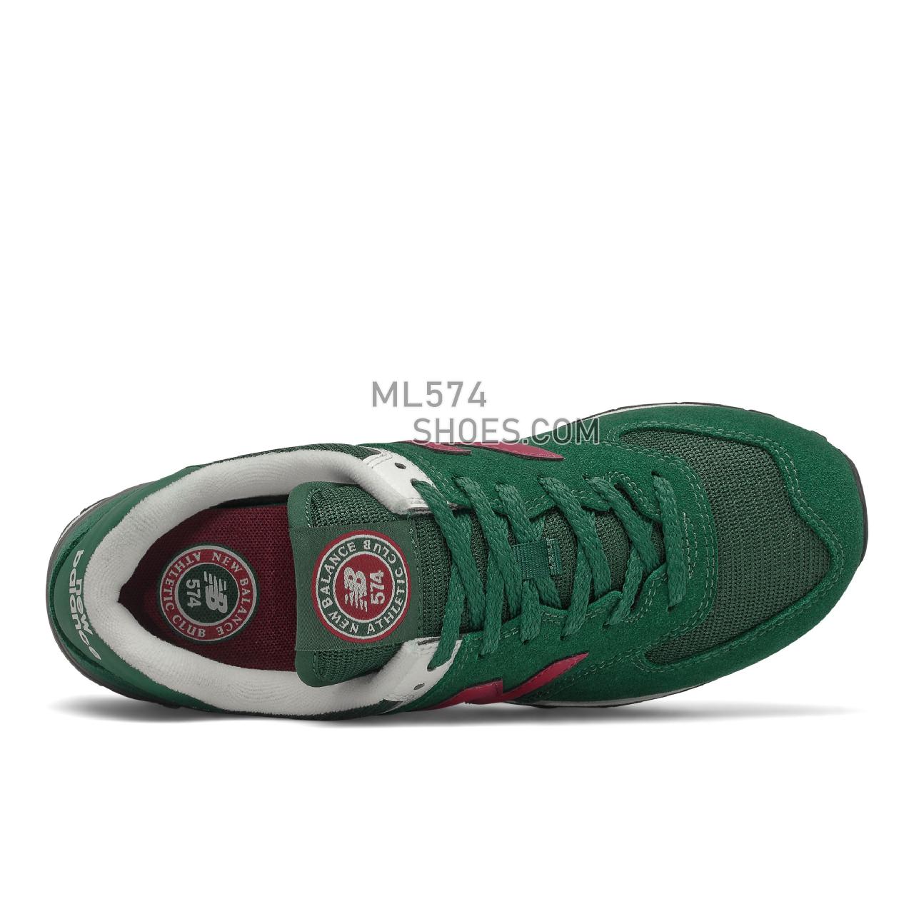 New Balance 574 - Women's Classic Sneakers - Nightwatch Green with Garnet - WL574HF2