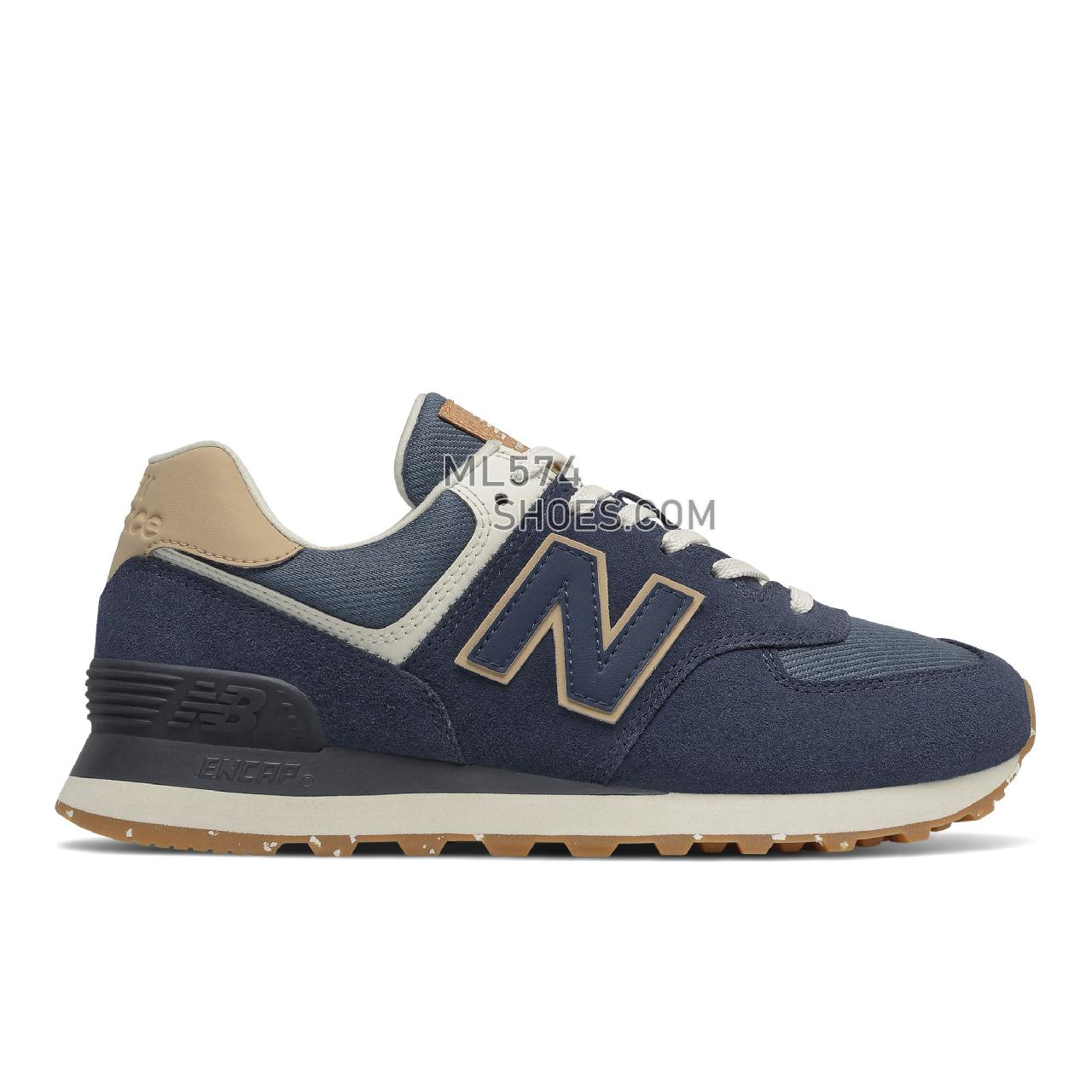 New Balance 574 - Women's Classic Sneakers - Navy with Incense - WL574SO2