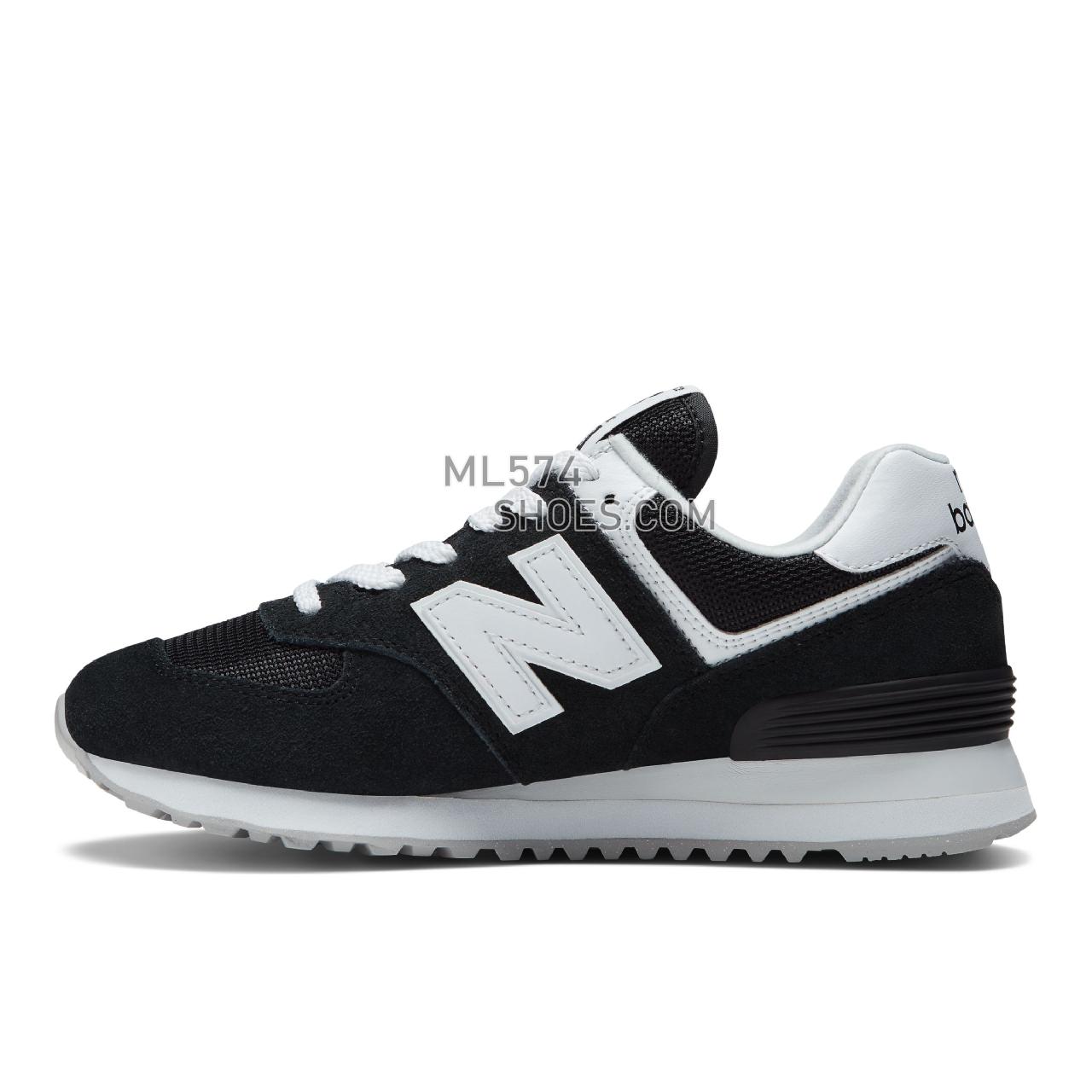 New Balance 574v2 - Women's Classic Sneakers - Black with White - WL574FQ2