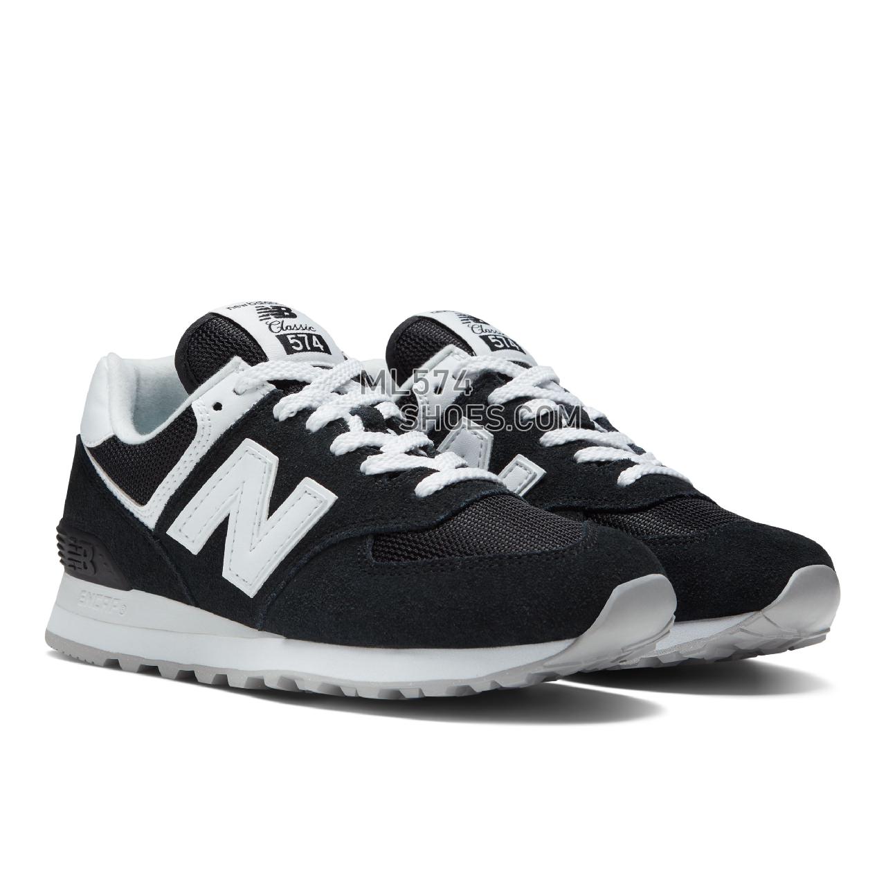 New Balance 574v2 - Women's Classic Sneakers - Black with White - WL574FQ2