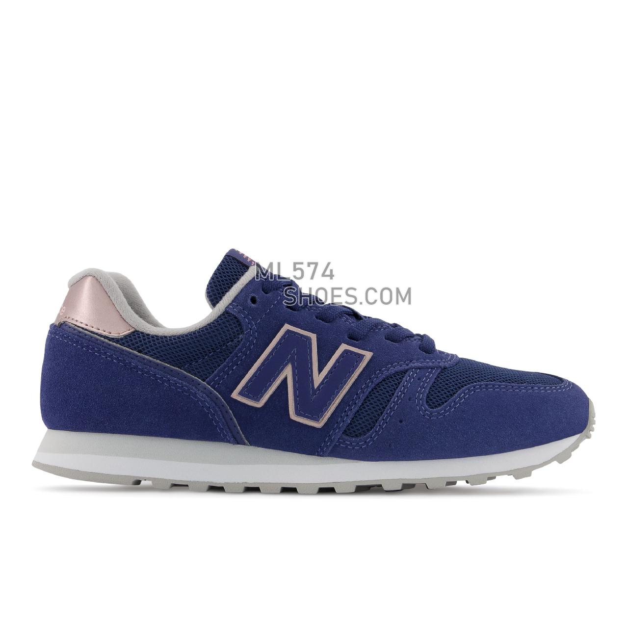 New Balance 373v2 - Women's Classic Sneakers - Moon Shadow with Pink Metallic - WL373FP2