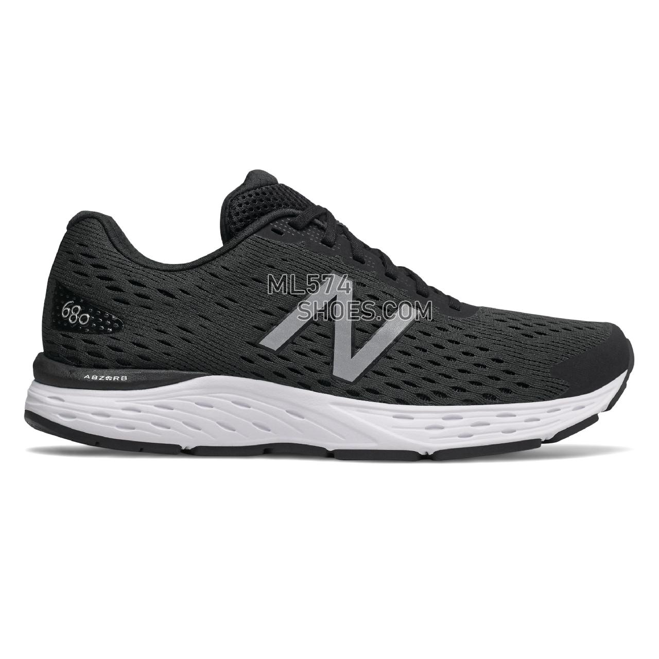 New Balance 680v6 - Men's Classic Sneakers - Black with Silver Metallic and White - M680LK6