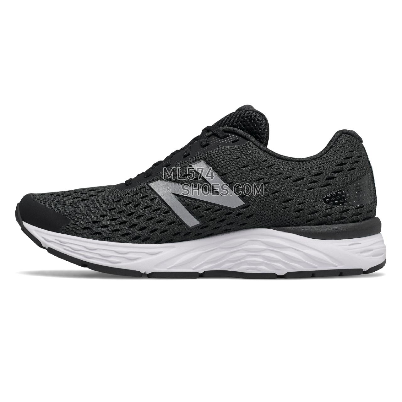 New Balance 680v6 - Men's Classic Sneakers - Black with Silver Metallic and White - M680LK6