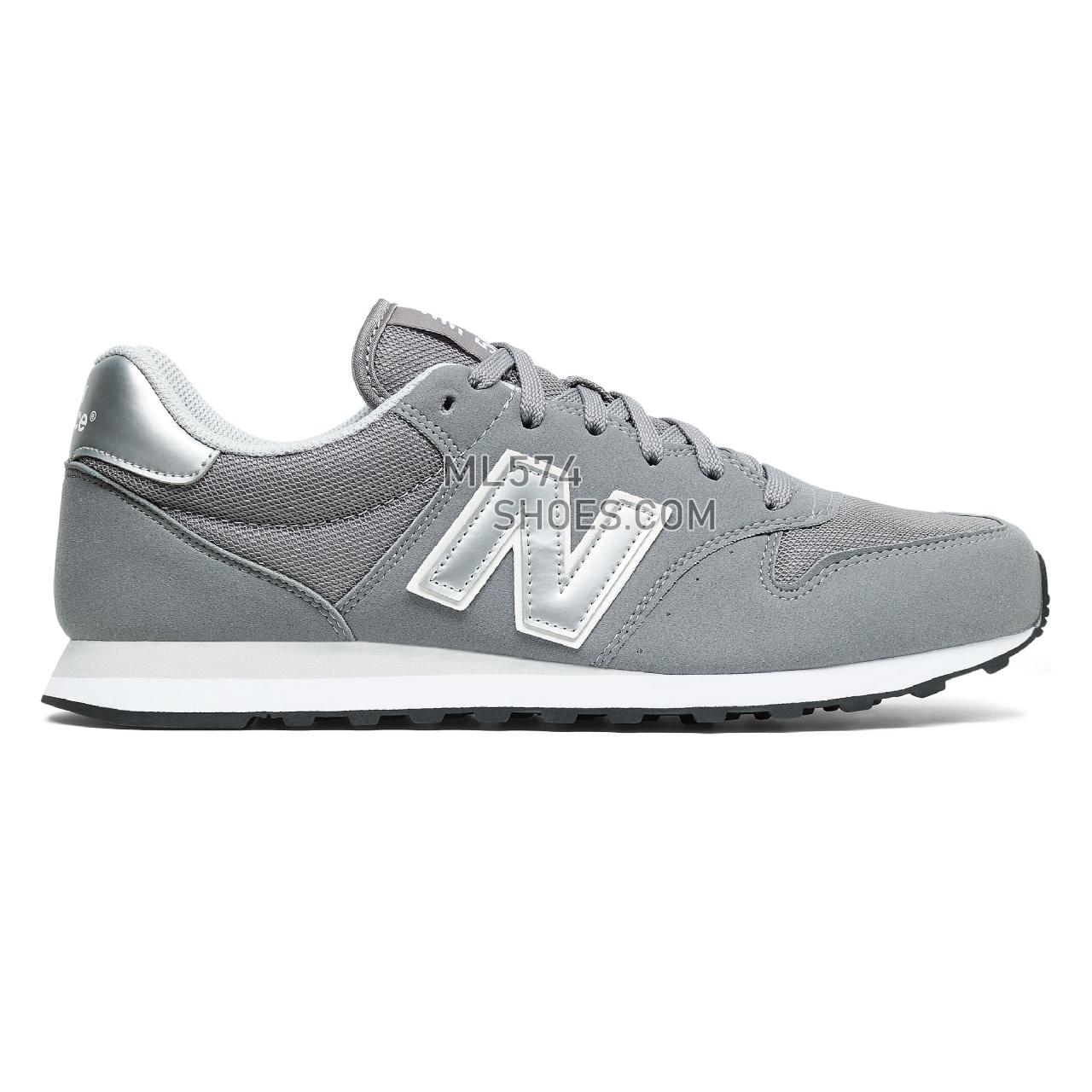 New Balance 500 Classic - Men's Classic Sneakers - Grey with White - GM500GRY