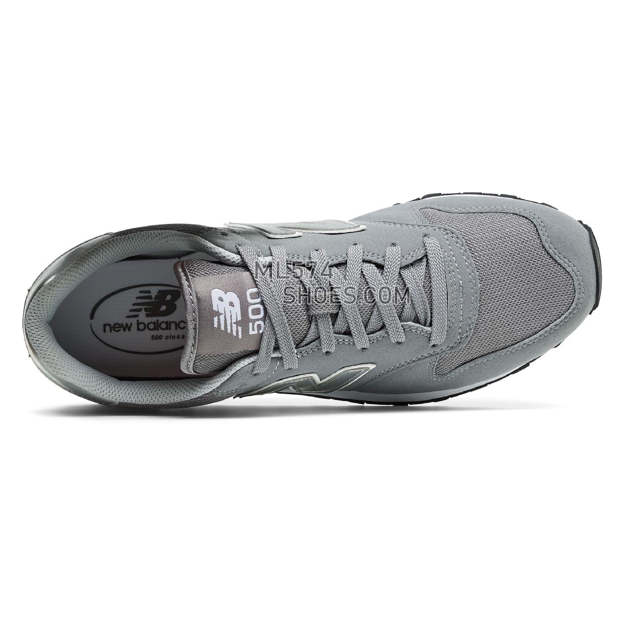New Balance 500 Classic - Men's Classic Sneakers - Grey with White - GM500GRY
