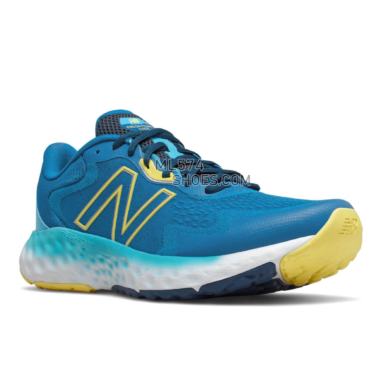 New Balance Fresh Foam EVOZ - Men's Classic Sneakers - Blue with Yellow - MEVOZLB