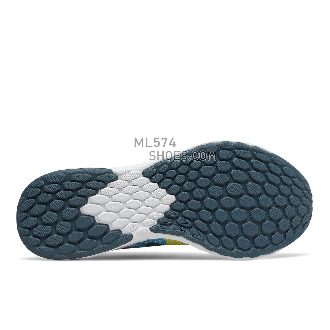 New Balance Fresh Foam Tempo - Men's Classic Sneakers - White with helium and sulphur yellow - MTMPOWM