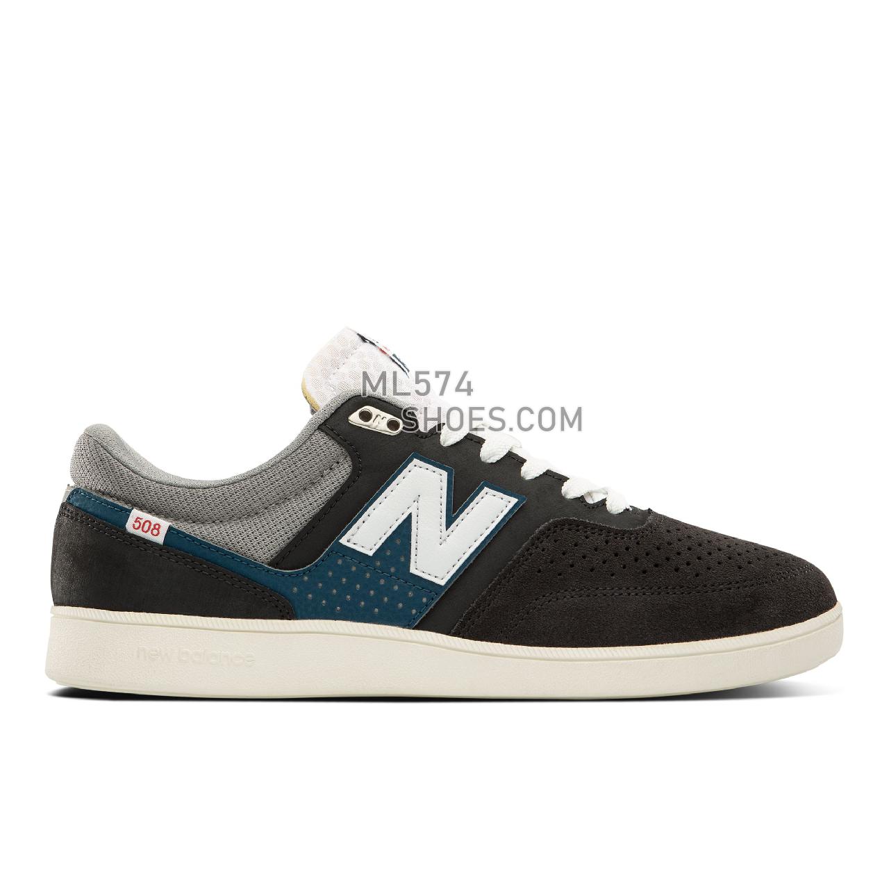 New Balance Numeric NM508 - Men's Classic Sneakers - Dark Grey with Blue - NM508GRB