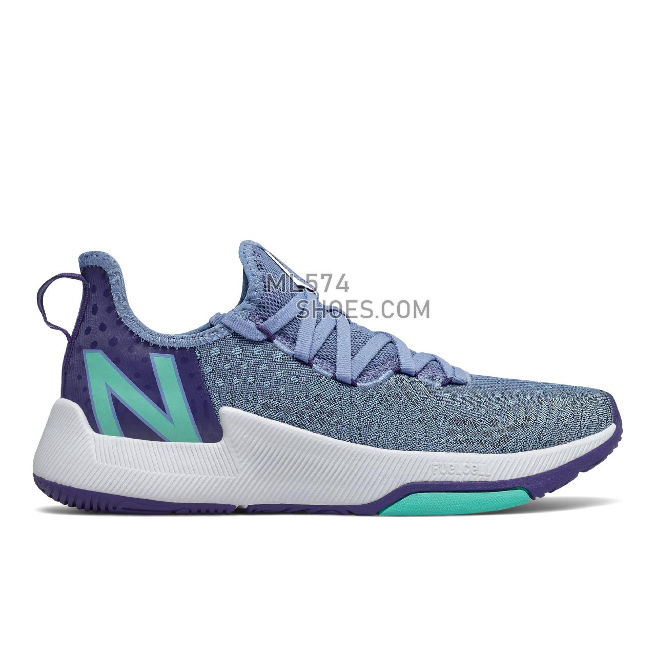 New Balance FuelCell 100 - Women's Classic Sneakers - Stellar Blue with Captain Blue and Summer Jade - WXM100LB