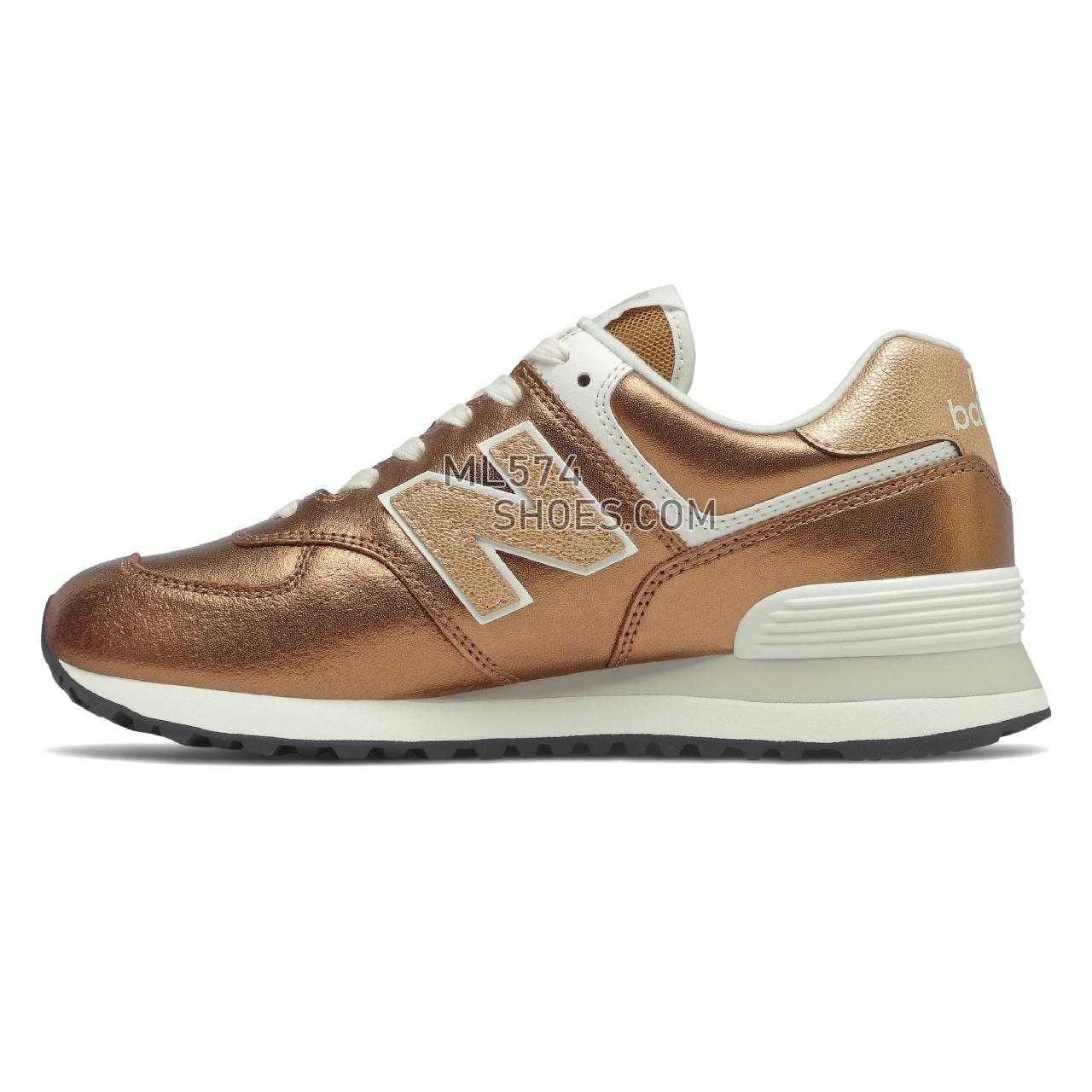 New Balance 574 - Women's Classic Sneakers - Copper with White - WL574PT2