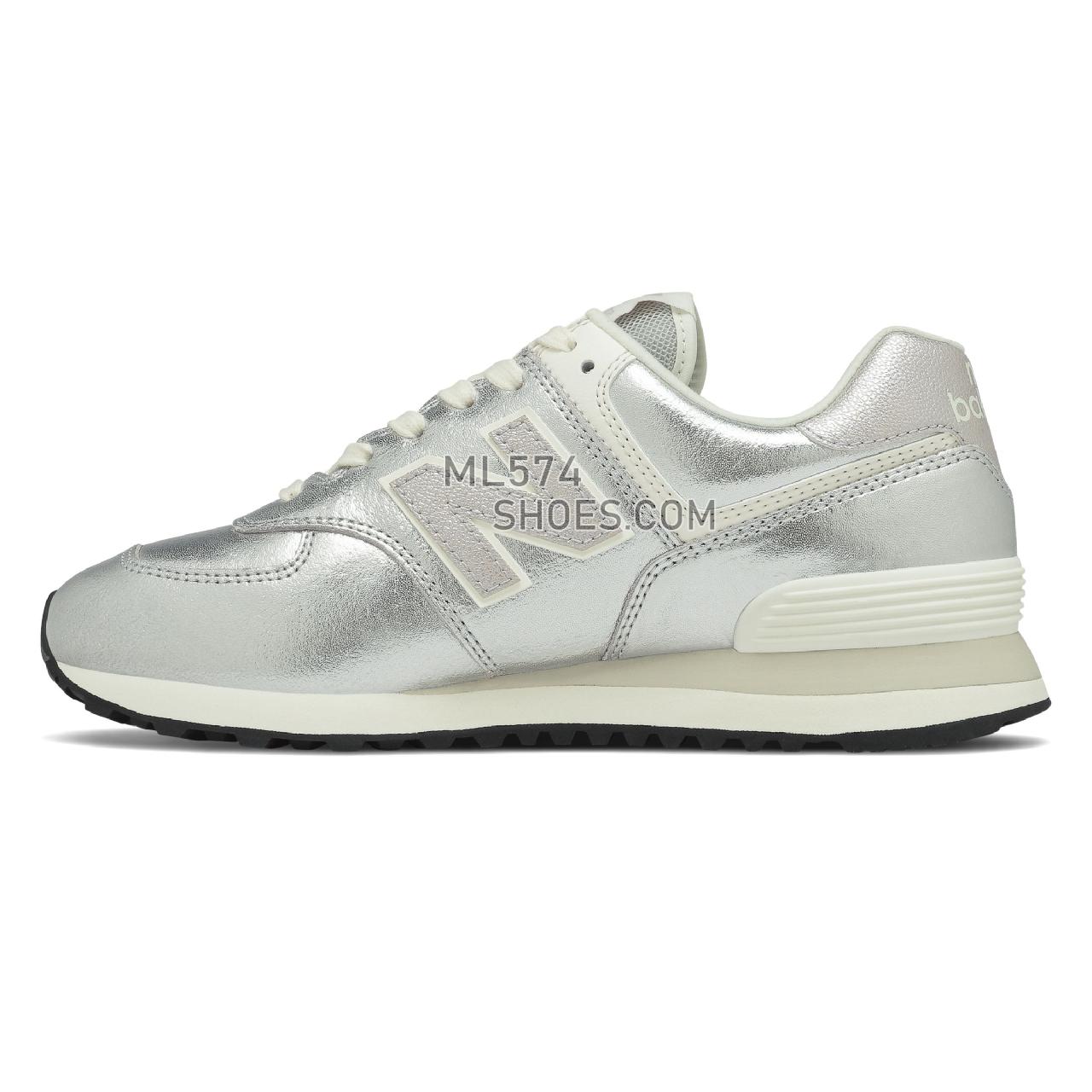 New Balance 574 - Women's Classic Sneakers - Light Silver with Sea Salt - WL574PR2