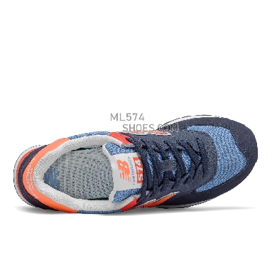 New Balance 574 - Women's Classic Sneakers - Eclipse with Citrus Punch - WL574SY2