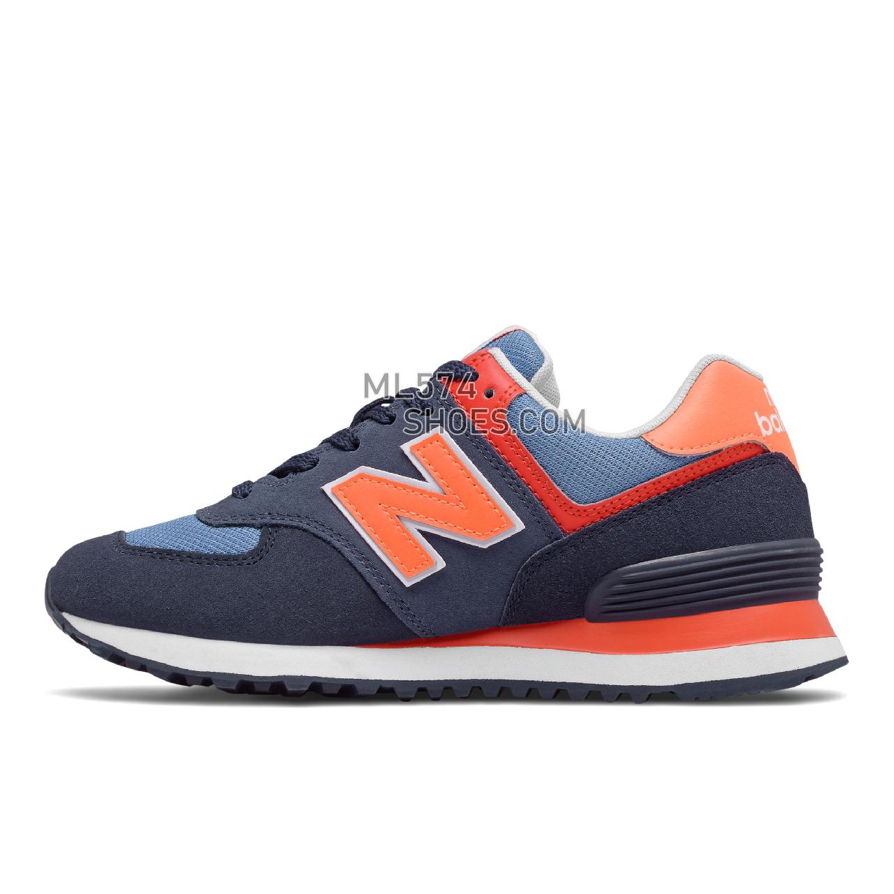 New Balance 574 - Women's Classic Sneakers - Eclipse with Citrus Punch - WL574SY2