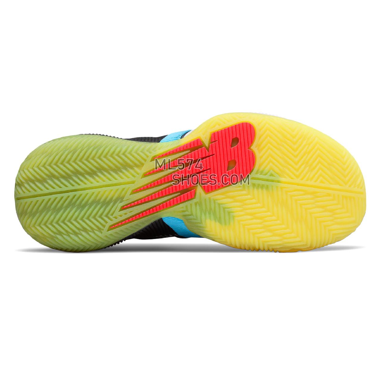 New Balance OMN1S - Women's Classic Sneakers - Black with Sulphur Yellow and Energy Red - WBOMN1SB