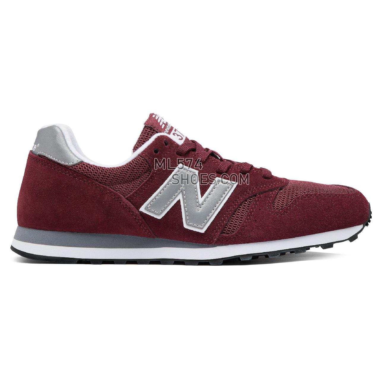 New Balance 373 Modern Classics - Men's Classic Sneakers - Burgundy with Silver - ML373BN