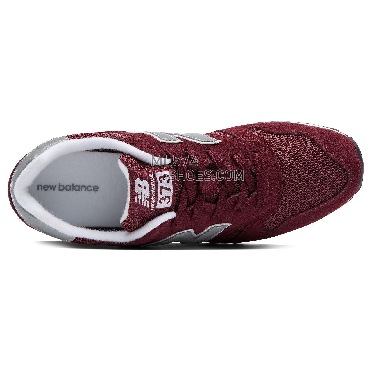 New Balance 373 Modern Classics - Men's Classic Sneakers - Burgundy with Silver - ML373BN