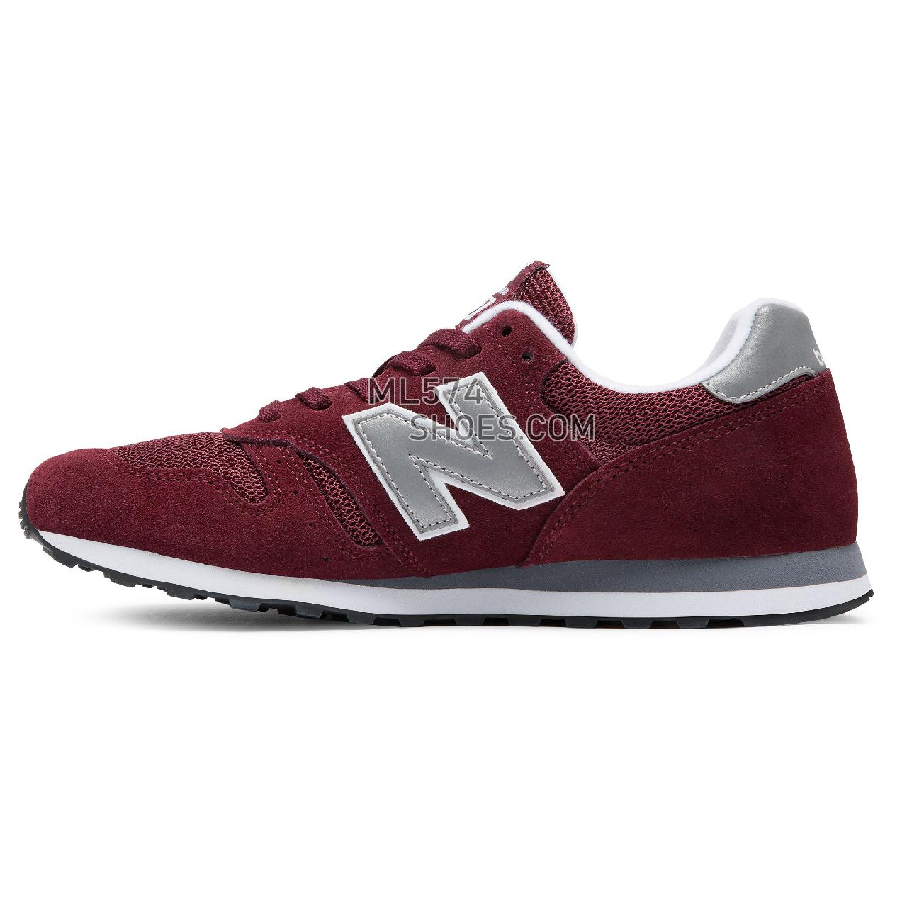 New Balance 373 Modern Classics - Men's Classic Sneakers - Burgundy with Silver - ML373BN