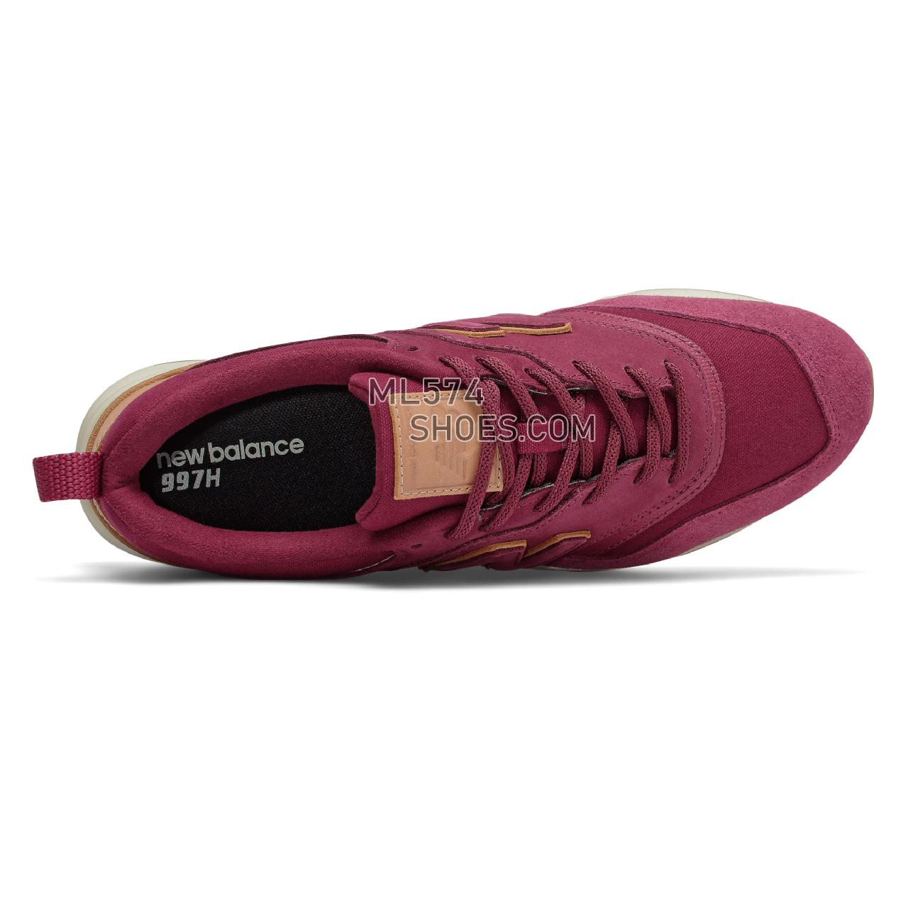 New Balance 997H - Men's Classic Sneakers - Garnet with Angora - CM997HAE