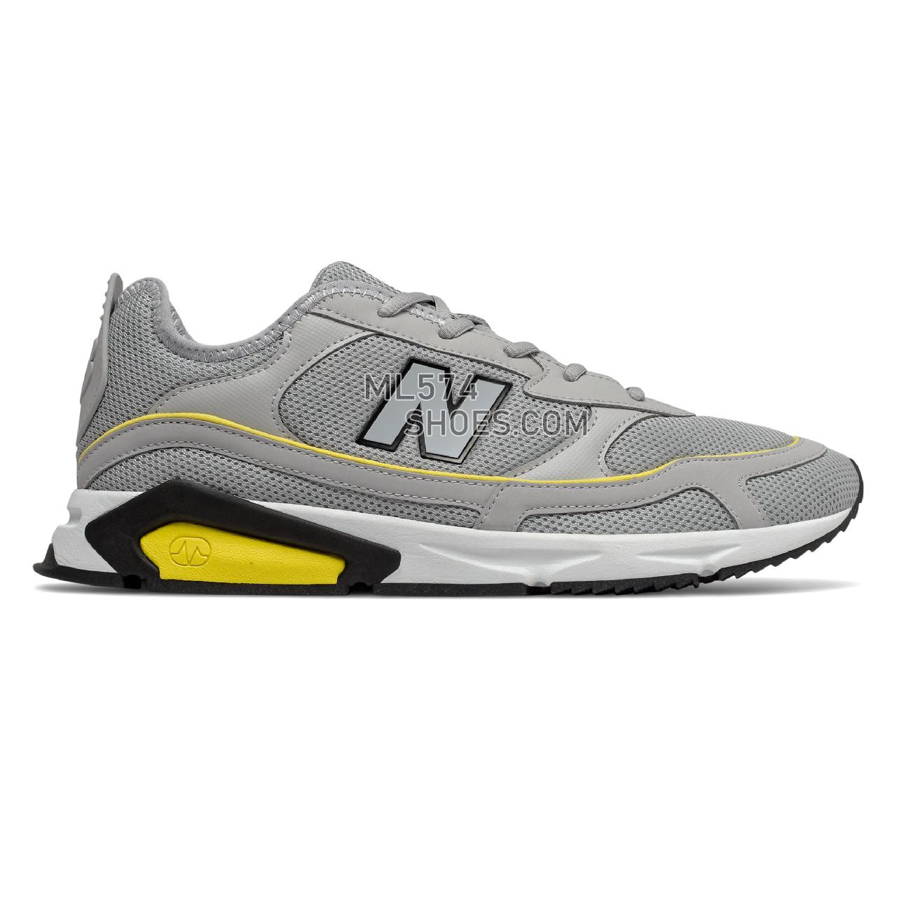 New Balance X-RACER - Men's Classic Sneakers - Rain Cloud with Atomic Yellow - MSXRCNF