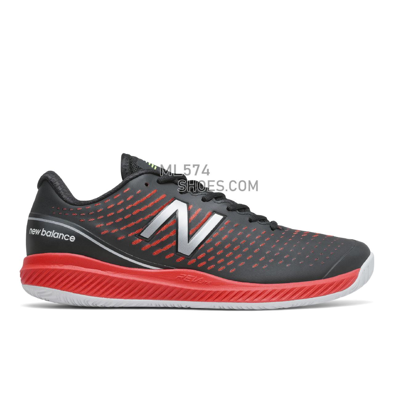 New Balance 796v2 - Men's Classic Sneakers - Black with Velocity Red and Bleached Lime Glo - MCH796B2