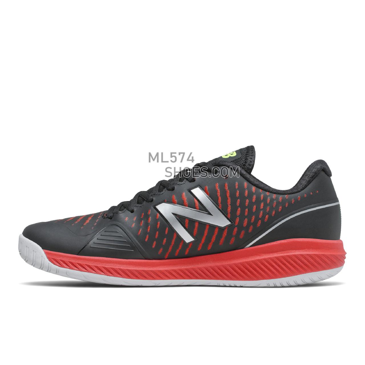 New Balance 796v2 - Men's Classic Sneakers - Black with Velocity Red and Bleached Lime Glo - MCH796B2